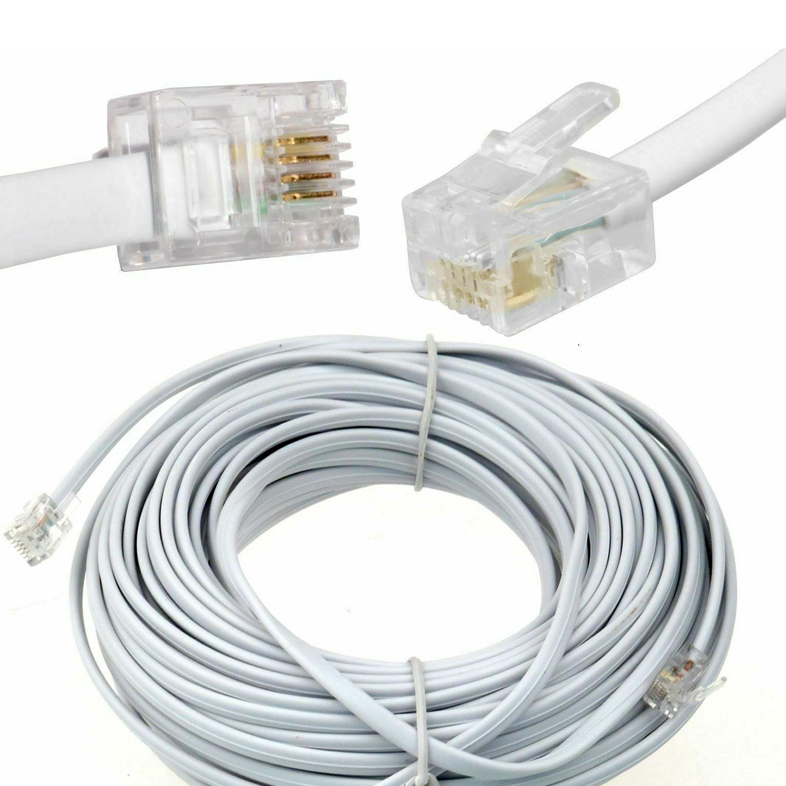 RJ11 to RJ11 Cable ADSL BT SKY Broadband Modem Internet DSL Land Line Lead  Lot U