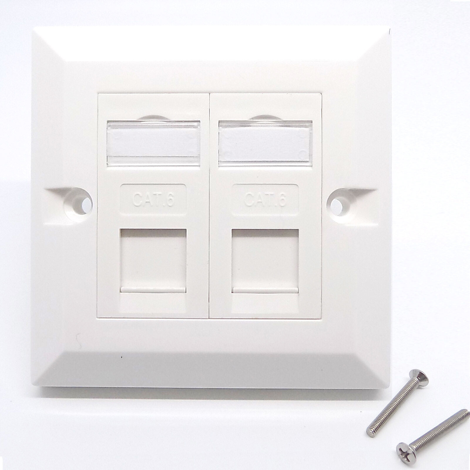 RJ45 Network CAT5e CAT6 Wall Socket Face Plate 1 & 2 Gang Back Box Keystone Lot eBay